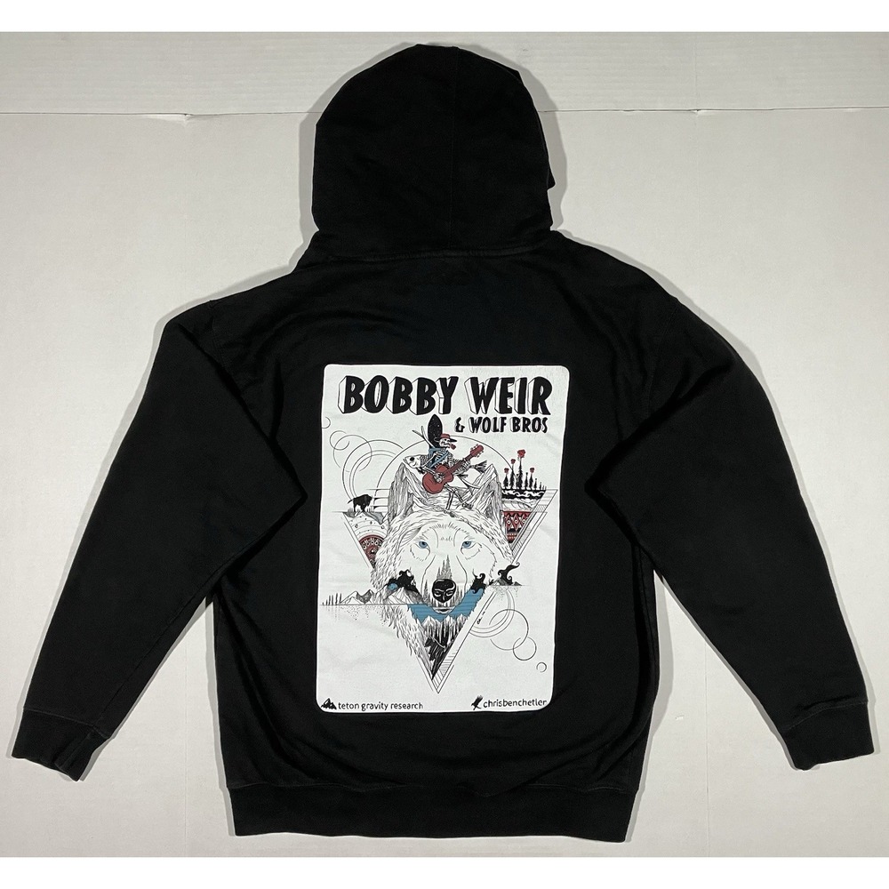 Bobby Weir & Wolf Bros Hoodie Mens Large Sweatshirt Black Teton Gravity Research
